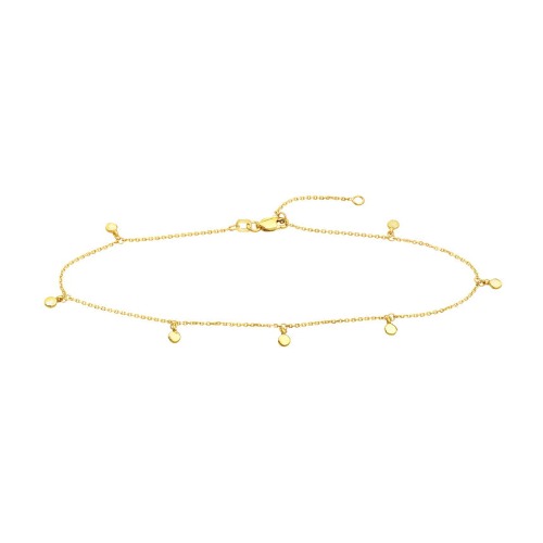 Real Gold Ankle Bracelet - 14K Yellow Gold