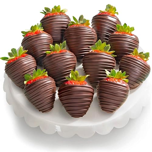 A Gift Inside 12 Dreamy Dark Chocolatey Covered Strawberries - 12 Count (Pack of 1)