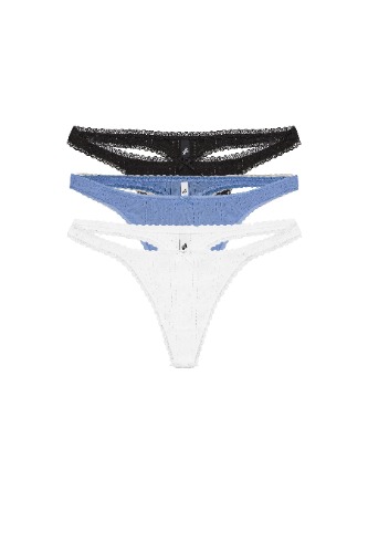 The Thong: 3-Pack Black, White & French Blue | XXL