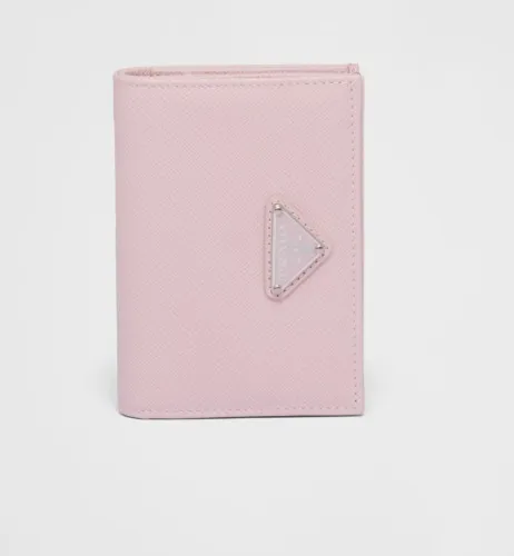 Alabaster Small Saffiano Leather Wallet | PRADA