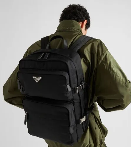Black Re-nylon And Saffiano Leather Backpack | PRADA