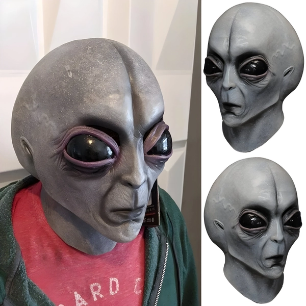 Alien Mask | Latex Mask | Collector Mask | Gray Alien Face Mask | Festival Mask | Masquerade Mask | Scary Mask | Mask for Halloween Party