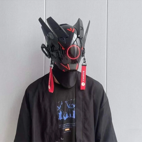 Customized Cyberpunk Mask-Cyberpunk Helmet-Samurai mask-Cyberpunk Cosplay.Black DJ Mask,Halloween Gift
