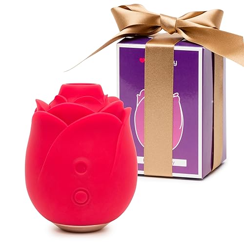 Lovehoney Rose Clitoral Sucking Toy - Clit Stimulator with 6 Suction Speeds - Waterproof Sucker Vibrator - Rechargeable Vibrating Adult Sex Toys for Women - Waterproof - Gifts for Women - Red - Red