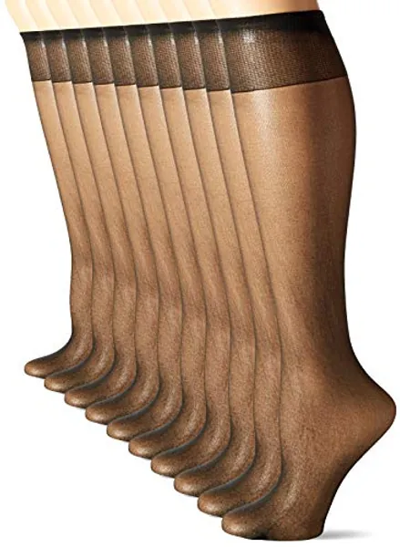 L'eggs Everyday Women's Nylon Knee Highs Reinforced Toe-Multiple Packs Available