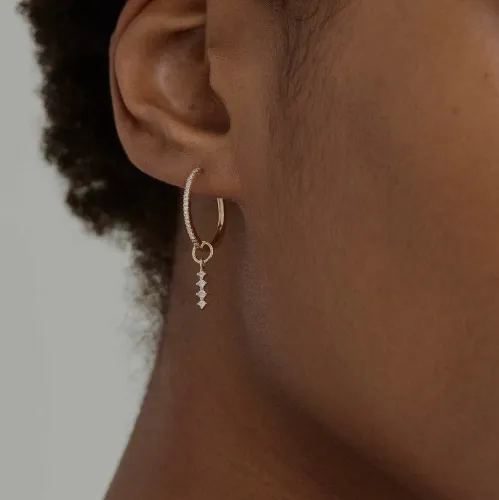 Mejuri Single Diamond Icicle Hoop Charm