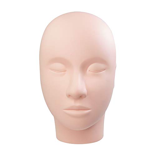 LASHVIEW Lash Mannequin Head, Practice Training Head,for Make Up and Lash Extention,Cosmetology Doll Face Head,Soft-Touch Rubber Practice Head,Easy to Clean by Skincare Essential Oil. - 1 Count (Pack of 1) - Pink