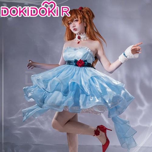 DokiDoki-R Anime Cosplay Costume Blue Gown Dress Female | Costume Only-M-Order Processing Time Refer to Description Page