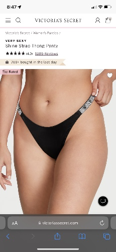 Double Shine Strap Lace Thong Panty