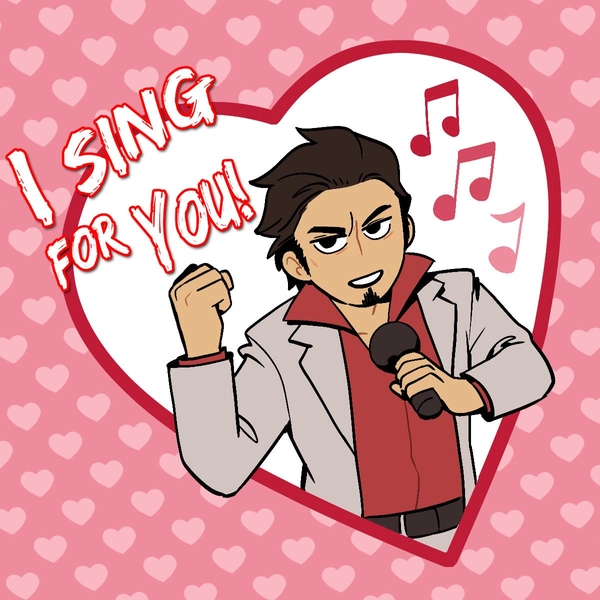 Valentine Kiryu Kazuma 5"x5" Red Foil Print