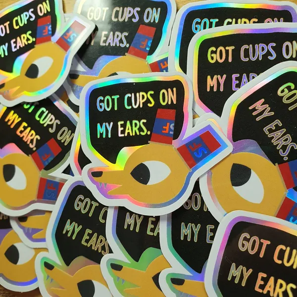 Night In The Woods, Stickers, Video Games, Holographic, Gamers, Got Cups On My Ears, Greg, FREE UK SHIPPING
