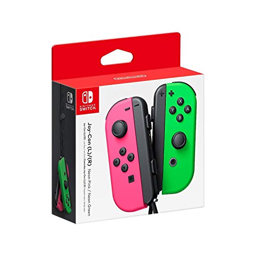 Nintendo Switch Joy-Con (L/R) Gaming Controller, Neon Pink/Neon Green (Renewed) - Neon Pink / Neon Green