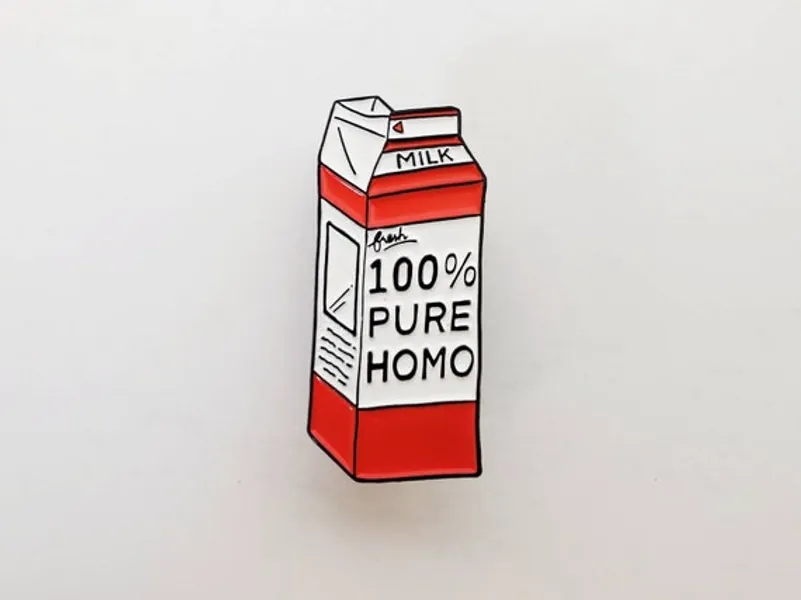 Homo Milk Pin  LGBTQ Enamel Pin Gay Pin Queer Enamel Pin | Etsy