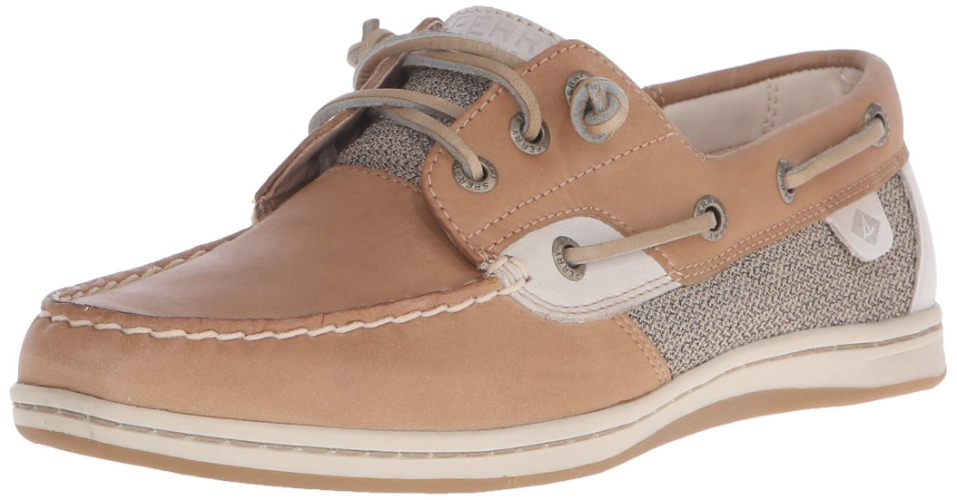Sperry Women's Songfish Boat Shoe - 9 Linen Oat