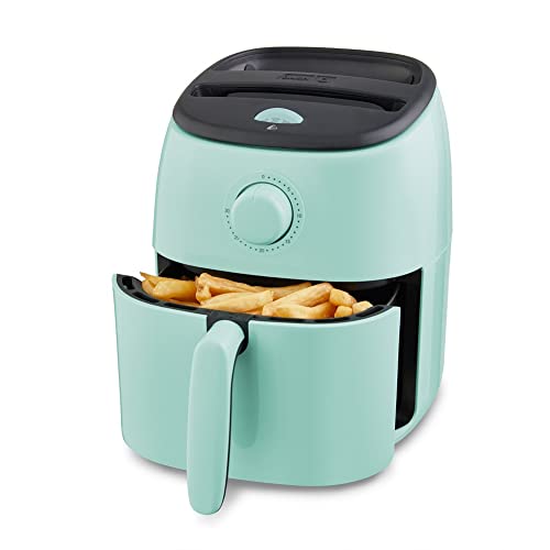 DASH Tasti-Crisp™ Electric Air Fryer Oven, 2.6 Qt., Aqua – Compact Air Fryer for Healthier Food in Minutes, Ideal for Small Spaces - Auto Shut Off, Analog, 1000-Watt - Aqua - 2.6 Qt. - Analog