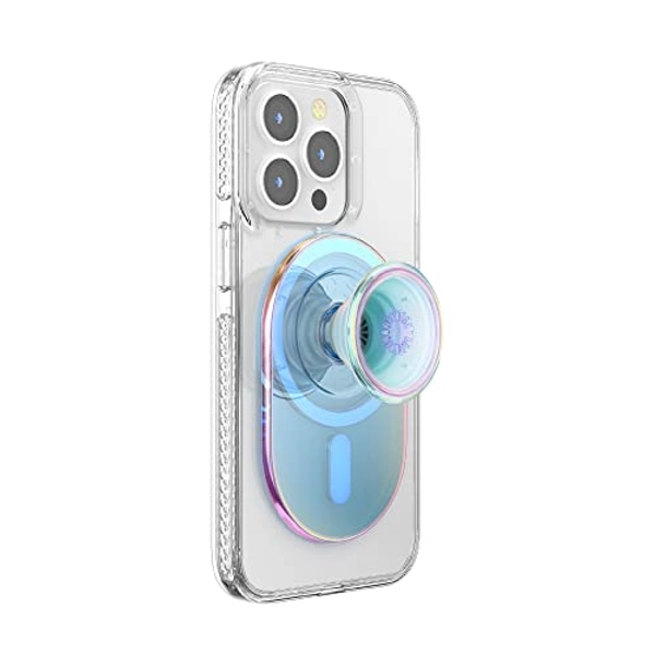 PopSockets: MagSafe Phone Grip, Phone Holder, Wireless Charging Compatible - Clear Iridescent