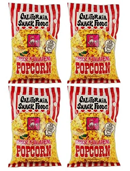 CALIFORNIA SNACK FOODS Popcorn w/ cheese & Jalapeño 49.7 gr. 4 PACK - Cheese  1.75 Ounce (Pack of 4)