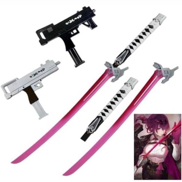 Kafka Cosplay Weapon Prop Honkai: Star Rail Kafka Sword Wooden Weapon Outfit, Halloween, Comic Con (A Black Gun)