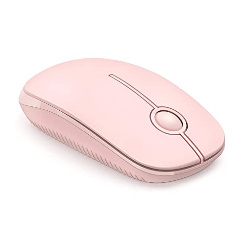 Wireless Mouse, 2.4G Silent Mouse with USB Receiver, 18 month battery life, 1600 high DPI Precision- Portable Computer Mice for Windows/Mac/Linux, Pink - Pink