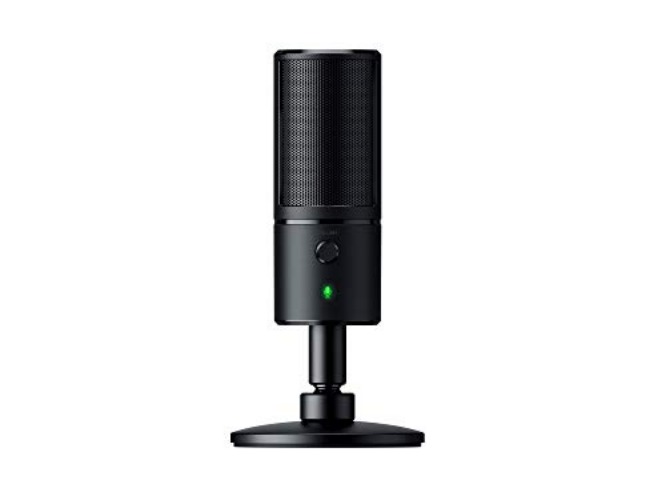 Razer Seiren X - Streaming USB Condenser Microphone (Compact with Damper, Supercardioid Recording Pattern, No Latency, Mute Button, Headphone Jack) Black - Seiren X - Black