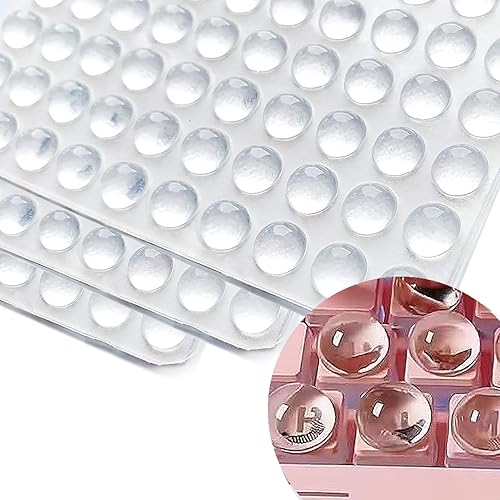 100 Pcs Glass Nail Art Typing Stickers, Clear Glass Long Nail Keyboard Cover, Reusable Adhesive Protective Nail Stickers for Laptop, PC, Desktop - Transparent Glass Ball