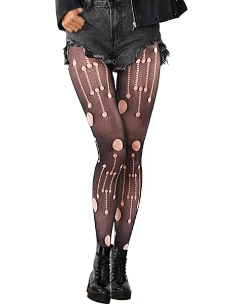 LOYASEAL Star Tights Plus Size, Fishnets, Snake Tights, Fishnet Stockings - Holes - Nylon