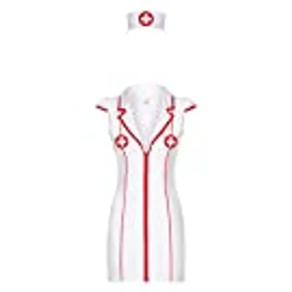 Ann Summers - Hospital Hottie Nurse Outfit, Halloween Costume, Naughty Nurse Role Play Fancy Dress - White & Red