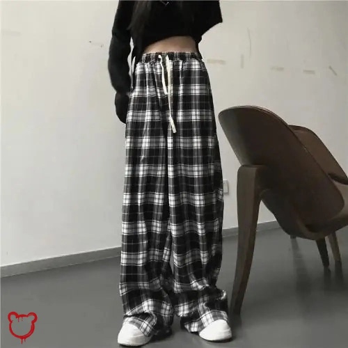 'Grunge Loose Pants in Black' - Black / L