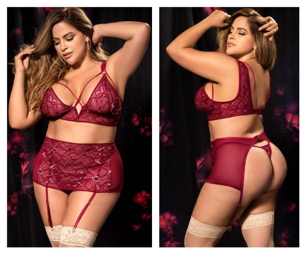 Mapale 8649X Three Piece Set Color Burgundy - 1-2XL / Burgundy