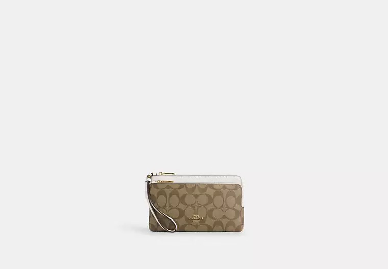 COACH® Outlet | Double Zip Wallet In Signature Canvas