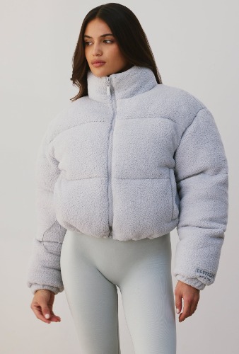 Puffer Jacket in Fog | L
