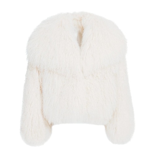 Loyenne White Coat in Lambskin - L