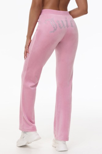 OG Big Bling Velour Track Pants | Rose / L