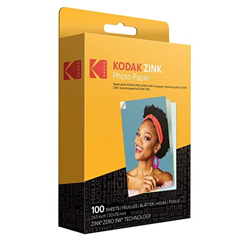 Zink KODAK 2"x3" Premium Photo Paper (100 Sheets) Compatible with KODAK PRINTOMATIC, KODAK Smile and Step Cameras and Printers(Packaging May Vary) - 100 Sheets - Photo Paper