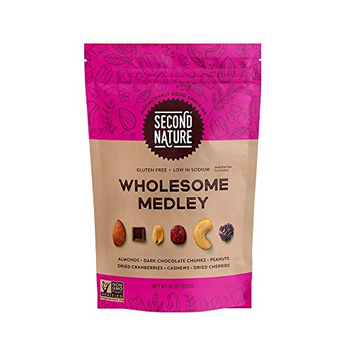 Second Nature Wholesome Medley Trail Mix - Healthy Nuts Snacks Blend - 30 oz Resealable Pouch - Wholesome Medley - 1.88 Pound (Pack of 1)