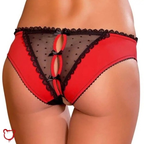 Sultry Strap-Up Underwear: 3 Color Choices - Red / S