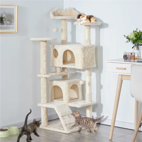 Cat Climbing Sisal Rope Tower - Beige