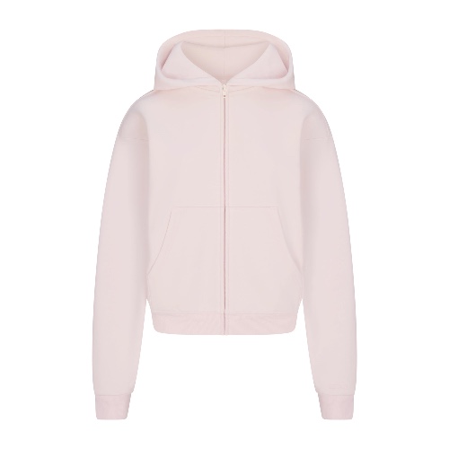 COTTON FLEECE CLASSIC ZIP UP HOODIE | BARELY PINK | XXS