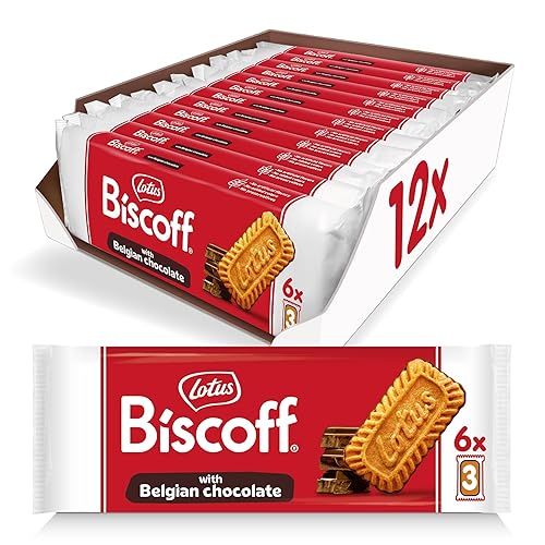 Biscoff Belgian Chocolate Biscuits - Vegetarian Snack - Natural Ingredients - Perfect with Coffee (12 x 6 Packs of 3) 1.58kg