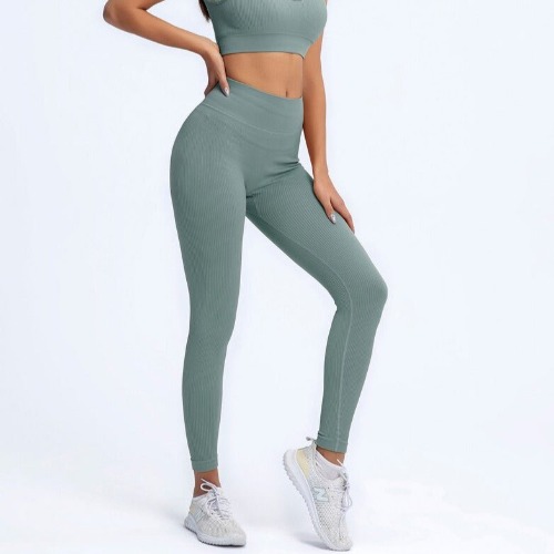 Lifestyle Seamless Set (Leggings + Top) - Slate Blue / S