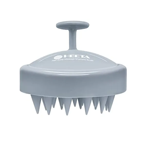 HEETA Scalp Massager Hair Growth, Scalp Scrubber with Soft Silicone Bristles for Hair Growth & Dandruff Removal, Hair Shampoo Brush for Scalp Exfoliator, Sky Gray