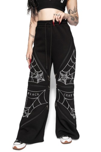 Baphomet - Wide Leg Zipper Detailed Pants | Medium