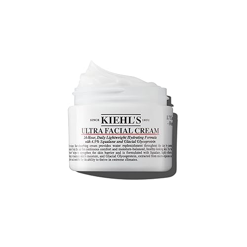 Kiehl's Ultra Facial Cream, with 4.5% Squalane to Strengthen Skin's Moisture Barrier, Skin Feels Softer and Smoother, Long-Lasting Hydration, Easy and Fast-Absorbing, Suitable for All Skin Types - 1.7 Fl Oz / 50 ml