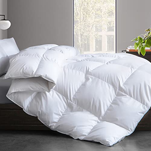 Cosybay Feather Down Comforter - All Season White Full Size Down Duvet Insert- Luxurious Hotel Bedding Comforters with 100% Cotton Cover - Full 82 x 86 Inch - Full - White/All Season