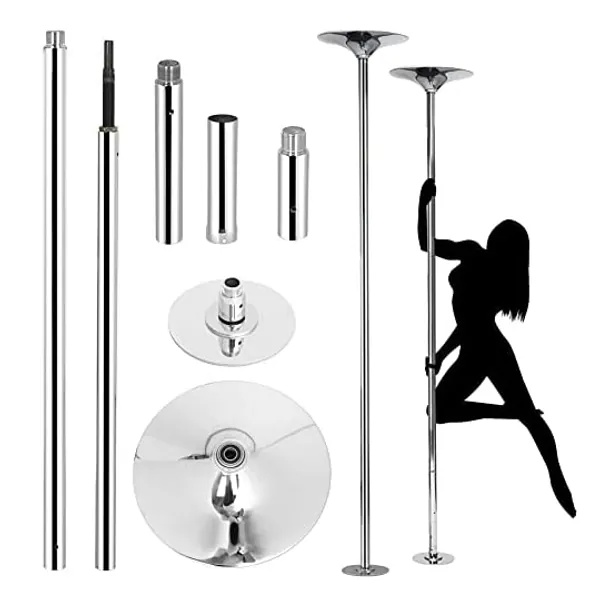 
                            Yaheetech Professional Stripper Pole Spinning Static Dancing Pole Portable Removable 45mm Dance Pole Kit for Exercise Club Party Pub Home w/Tools
                        