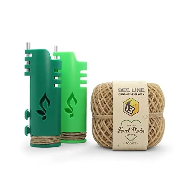 
                            Hemp Wick Bundle Pack: 200 FT Beeline Hemp Roll + 2 Hemplights Hemp Wick Lighters (Lime/Green)
                        