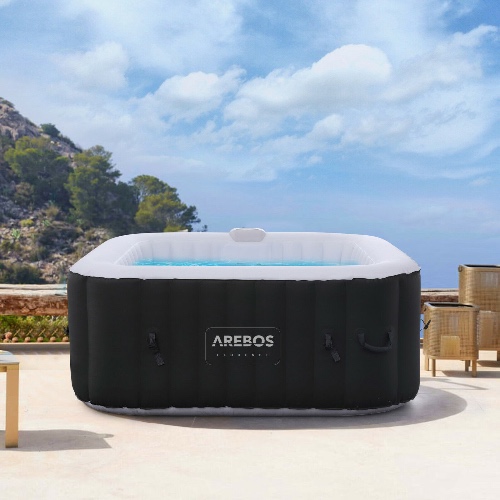 AREBOS Whirlpool Spa Pool Inflatable 154x154 Wellness Heating Massage In-Outdoor