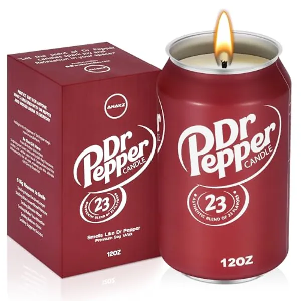 Doctor Pepper Candle - Smells Like The Real Soda - Cute Candles for Cool Gifts - Funny Candles for Any Occasion - Cute Things for Aesthetic Room Decor - Cool Candles for Cool Things - Trendy Candles