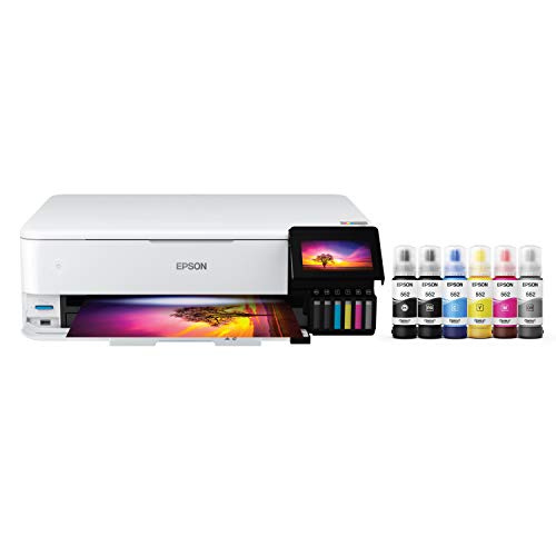 PRINTER (Epson EcoTank Photo ET-8550 Wireless Wide-Format All-in-One Supertank Printer with Scanner, Copier, Ethernet and 4.3-inch Color Touchscreen, Large, White - ET-8550)