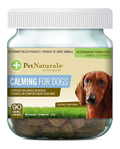 Pet Naturals of Vermont Calming for Dogs, Behavioral Support Supplement, Chicken Liver Flavor, 90 Bite-Sized Chews ,90 Count (Pack of 1) - Pet Supplies